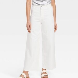 Universal Thread Co. Sailor Wide Leg Jeans White Size 16 High Rise Cotton